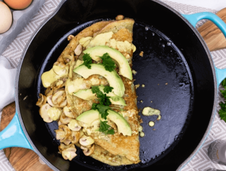 omelet calzone champignons avocado elavie